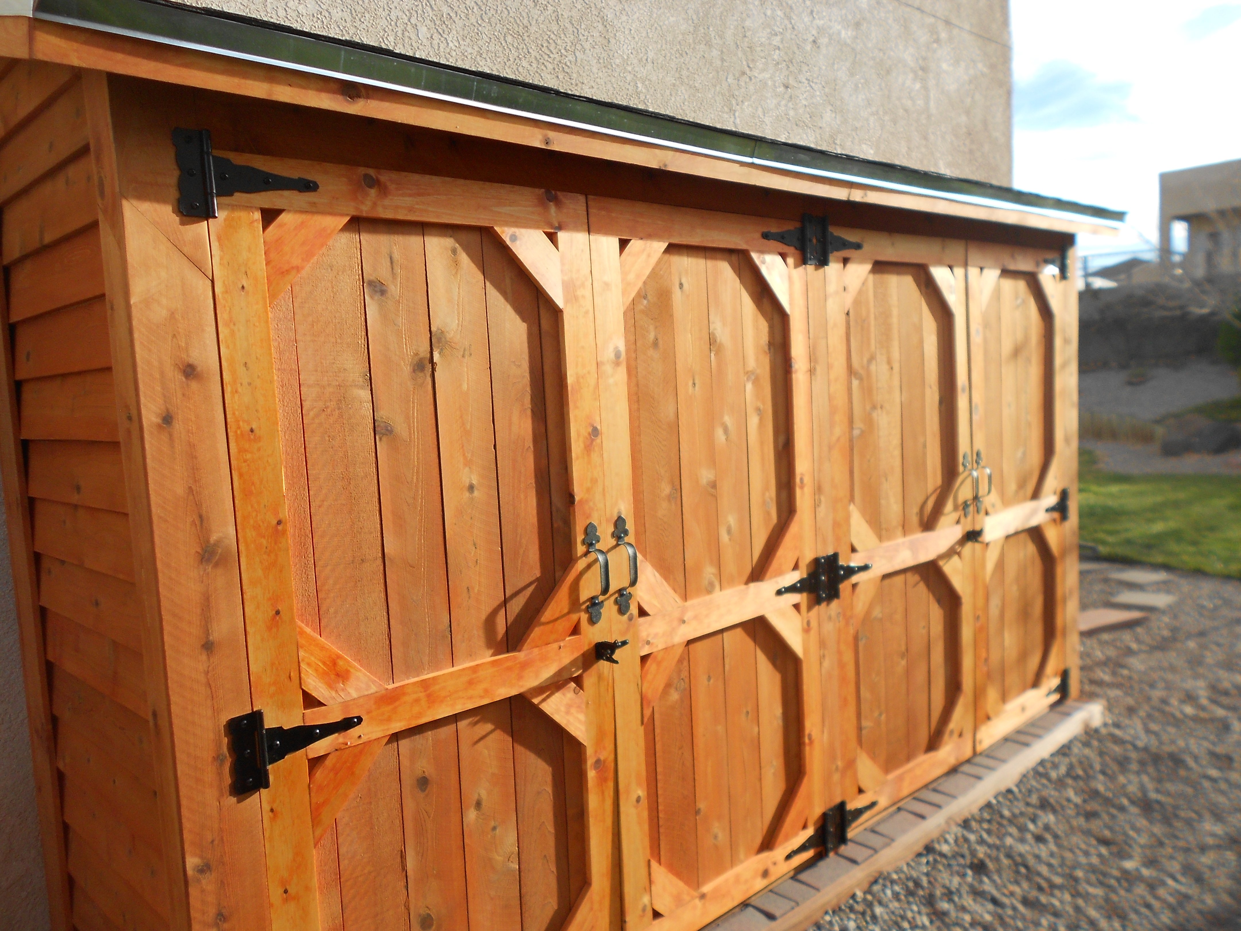 double wide cedar fence picket storage shed ana white