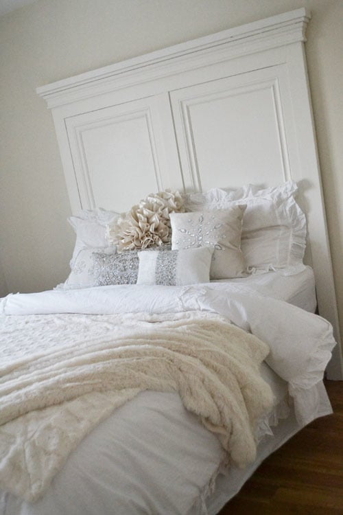 White wood cheap headboard queen