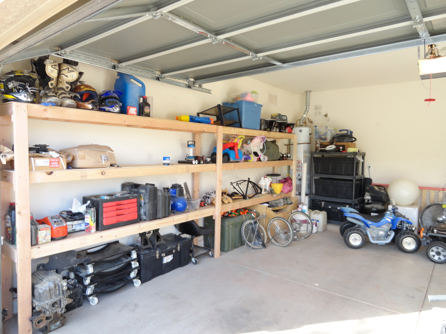 Almost wall to wall garage storage