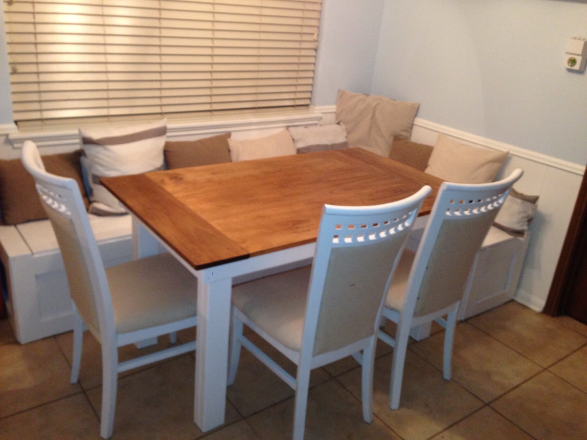 Breakfast nook benches with table Ana White