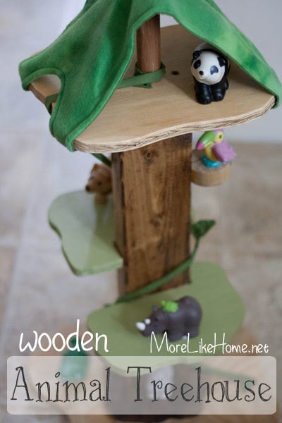 Wooden Animal Treehouse