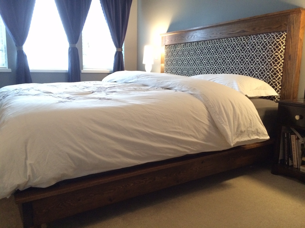 King size platform bed and headboard | Ana White