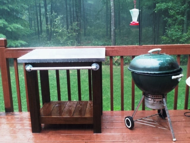 Grill table with stainless steel top Ana White