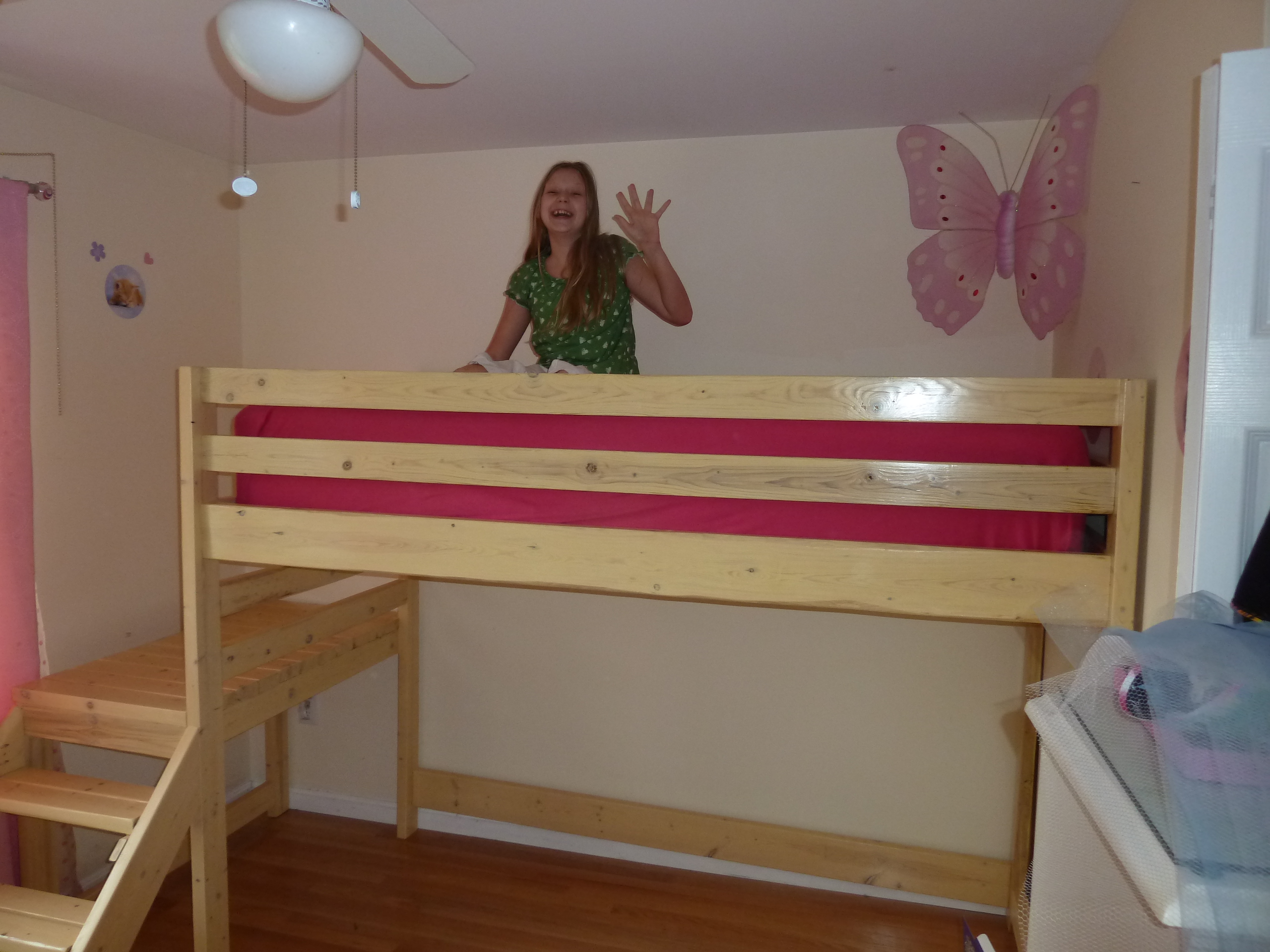 Camp Loft Bed Twin Xl W Shelf Ana White, Twin Xl Low Loft Bed Frame