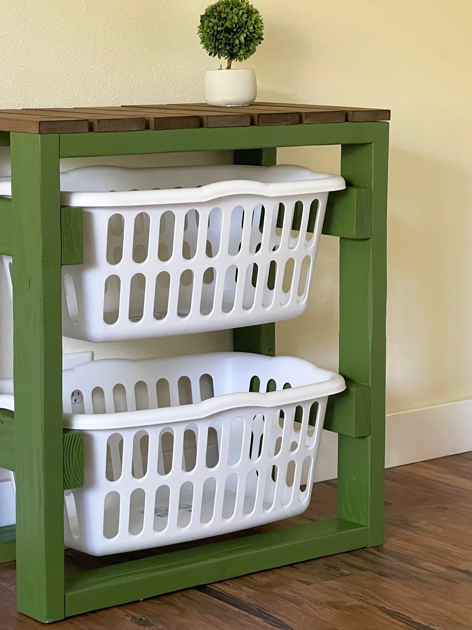 wood frame for laundry baskets