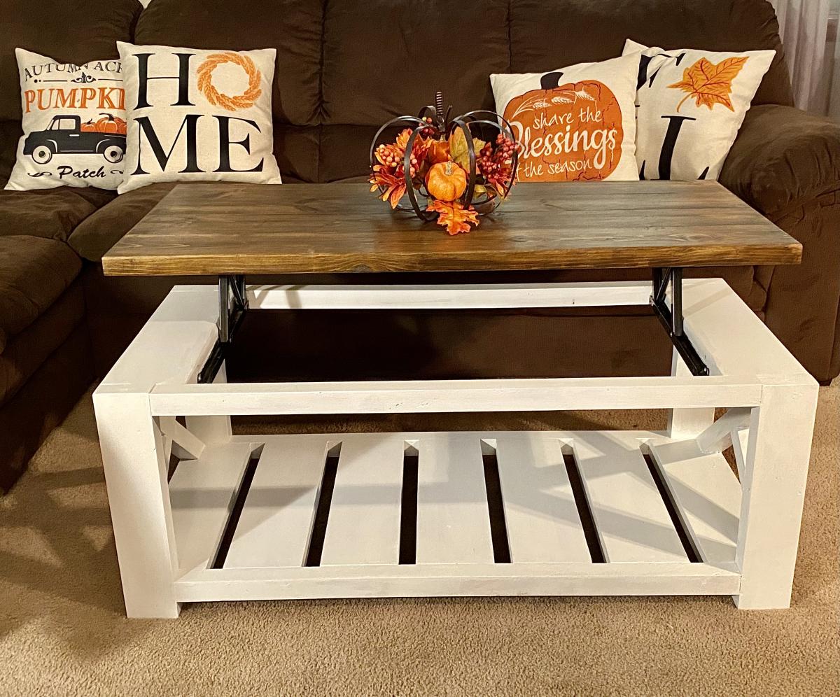 Rustic X and Lift top coffee table collaboration | Ana White