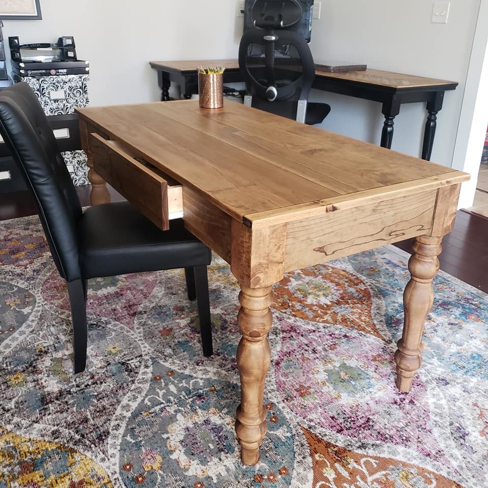 Writing desk with discount turned legs