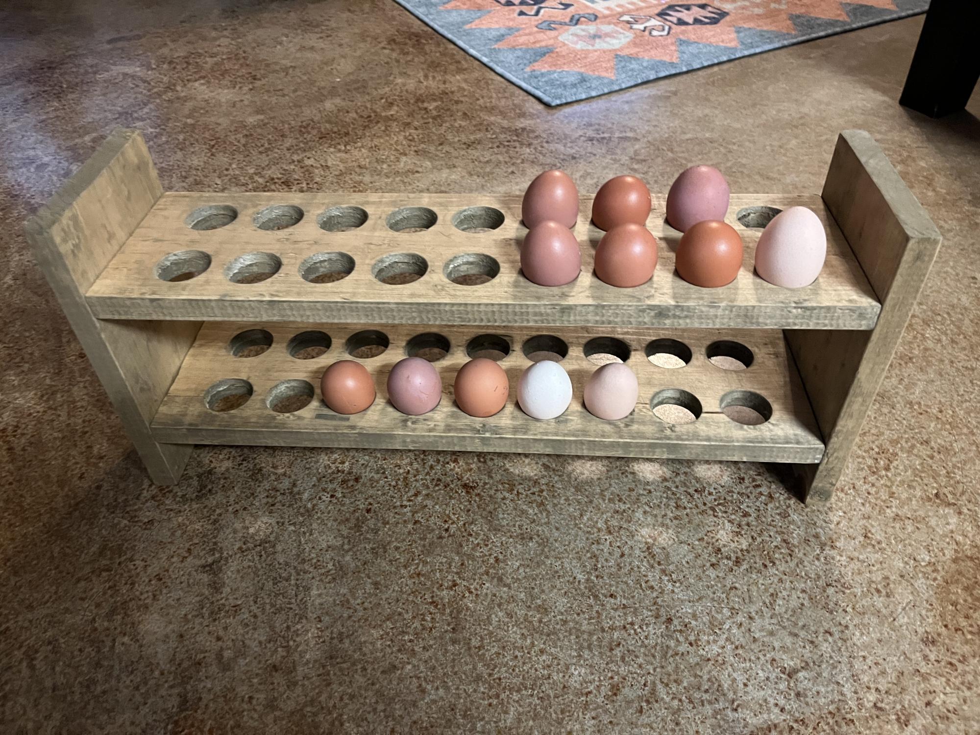 Countertop Wood Egg Holder #anawhite #woodworkingprojects #backyardchickens  