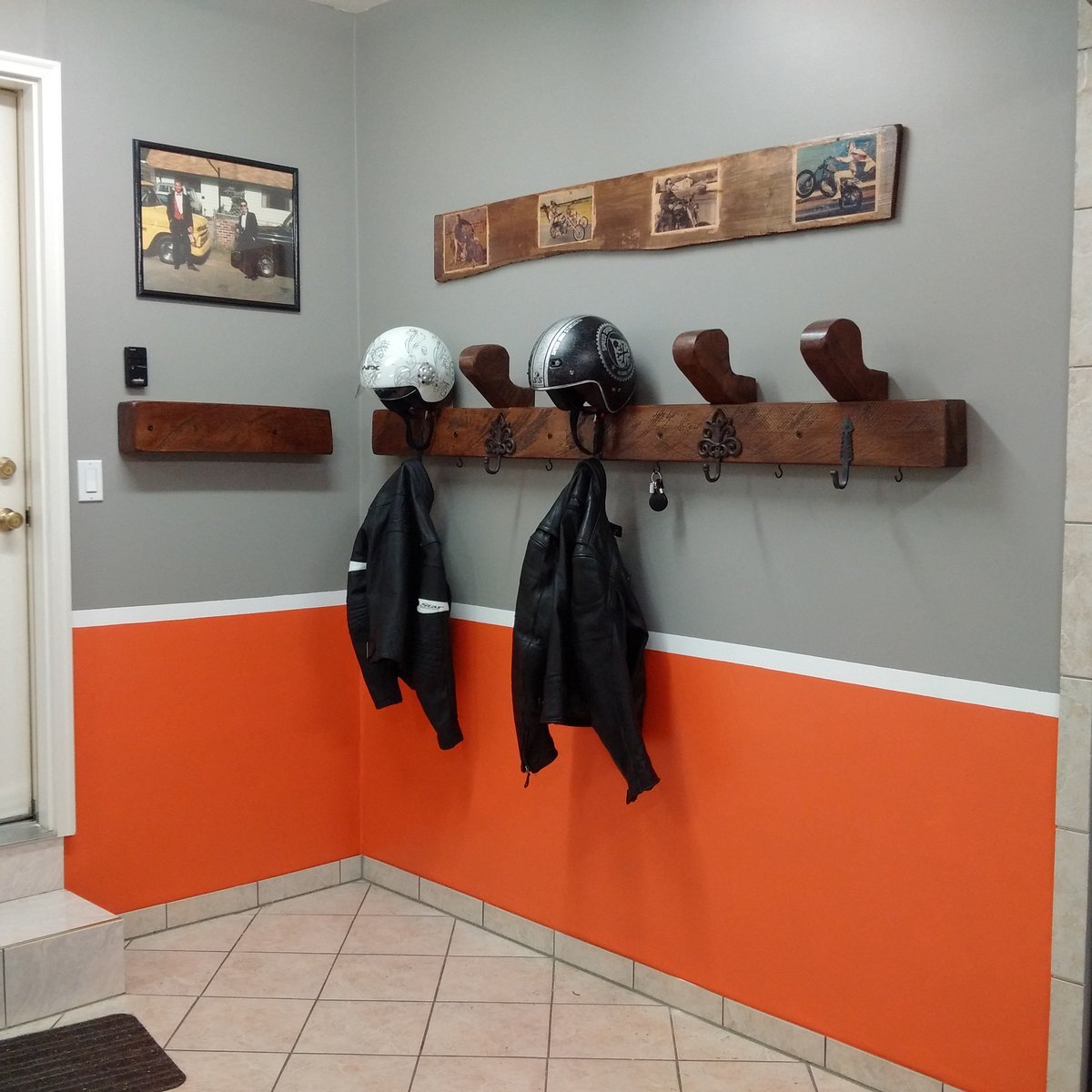 Motorcycle Jacket and Helmet Rack | Ana White