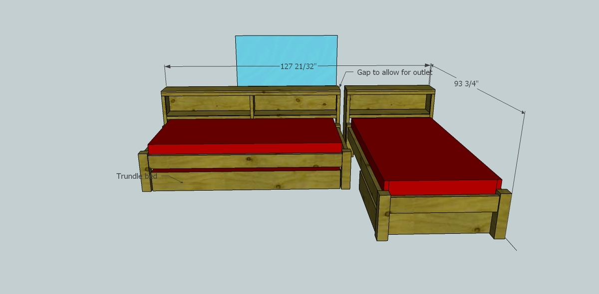 L shaped twin beds with corner unit diy 2025