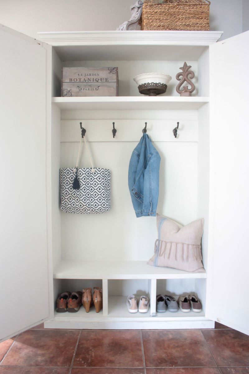 Mudroom in an Armoire Ana White