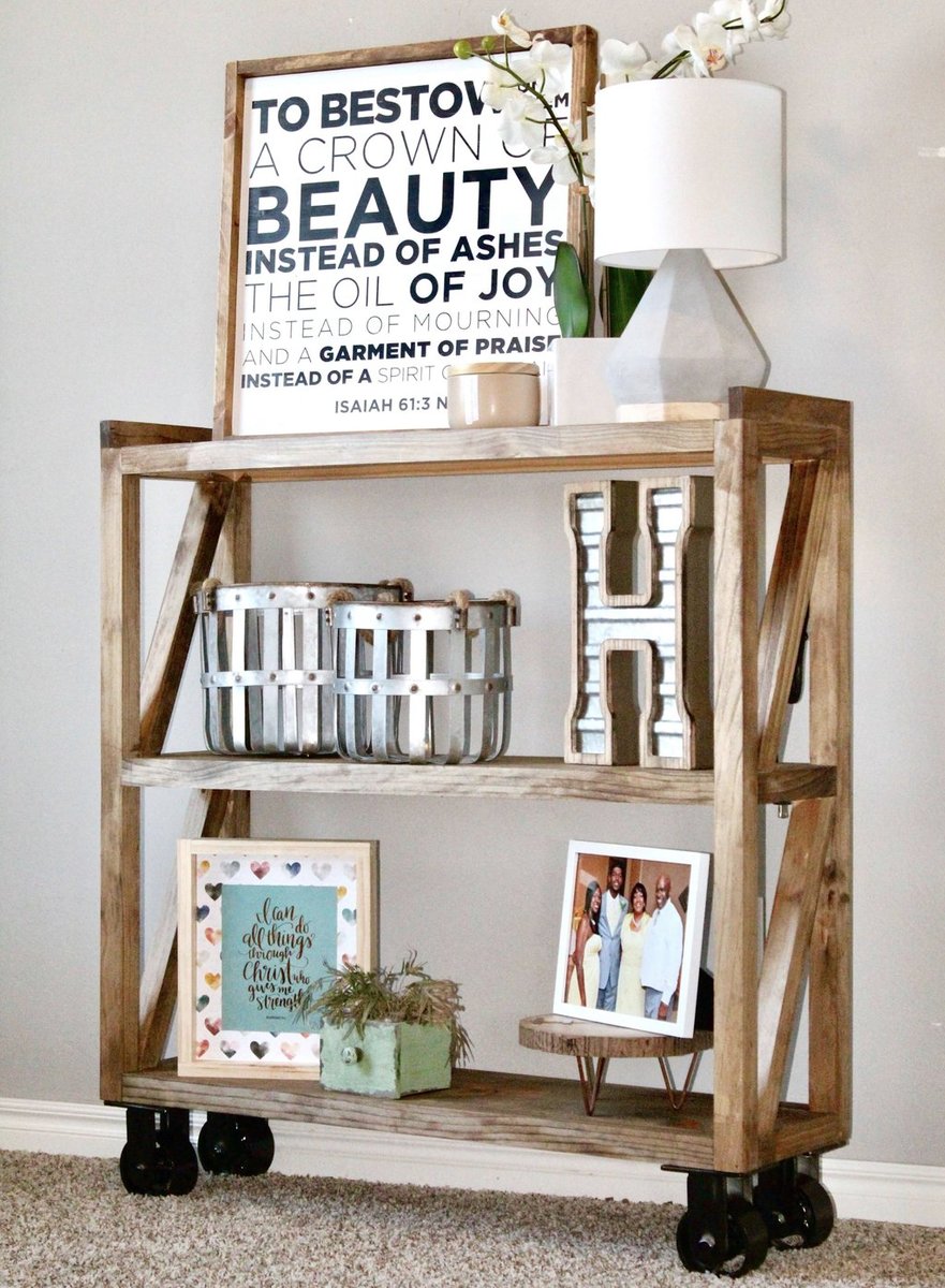 DIY Industrial Console cart for the Home Entryway
