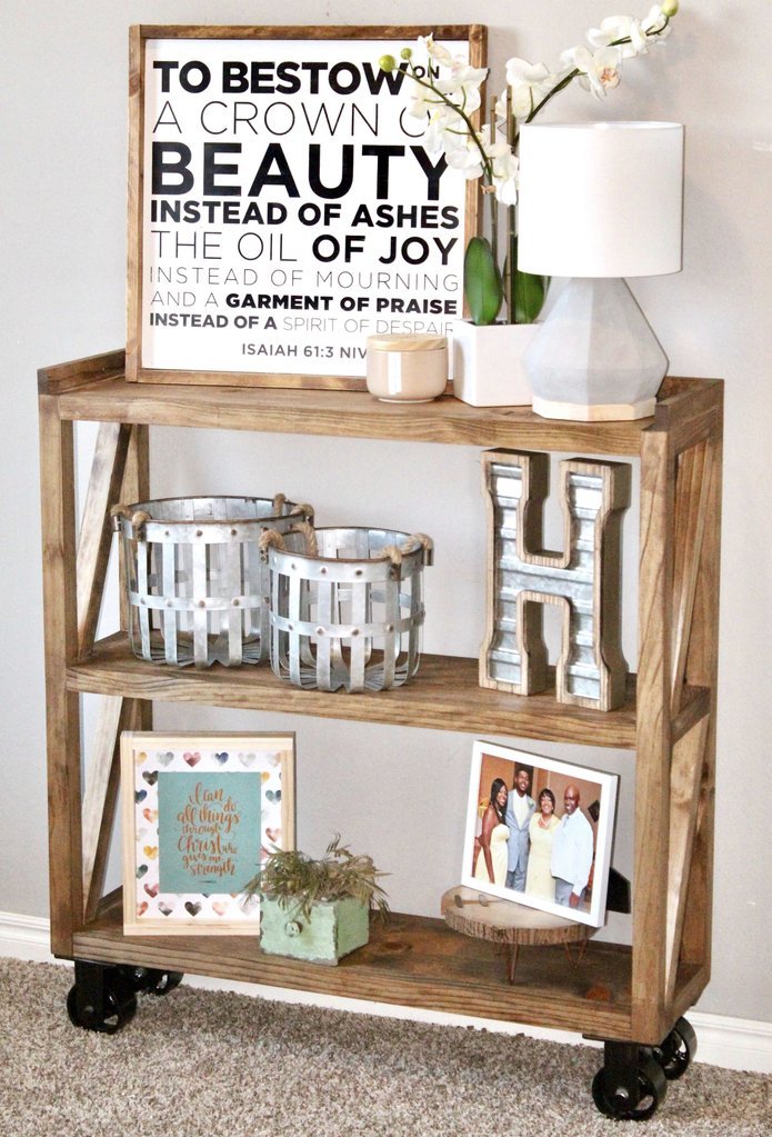 DIY Industrial Console cart for the Home Entryway