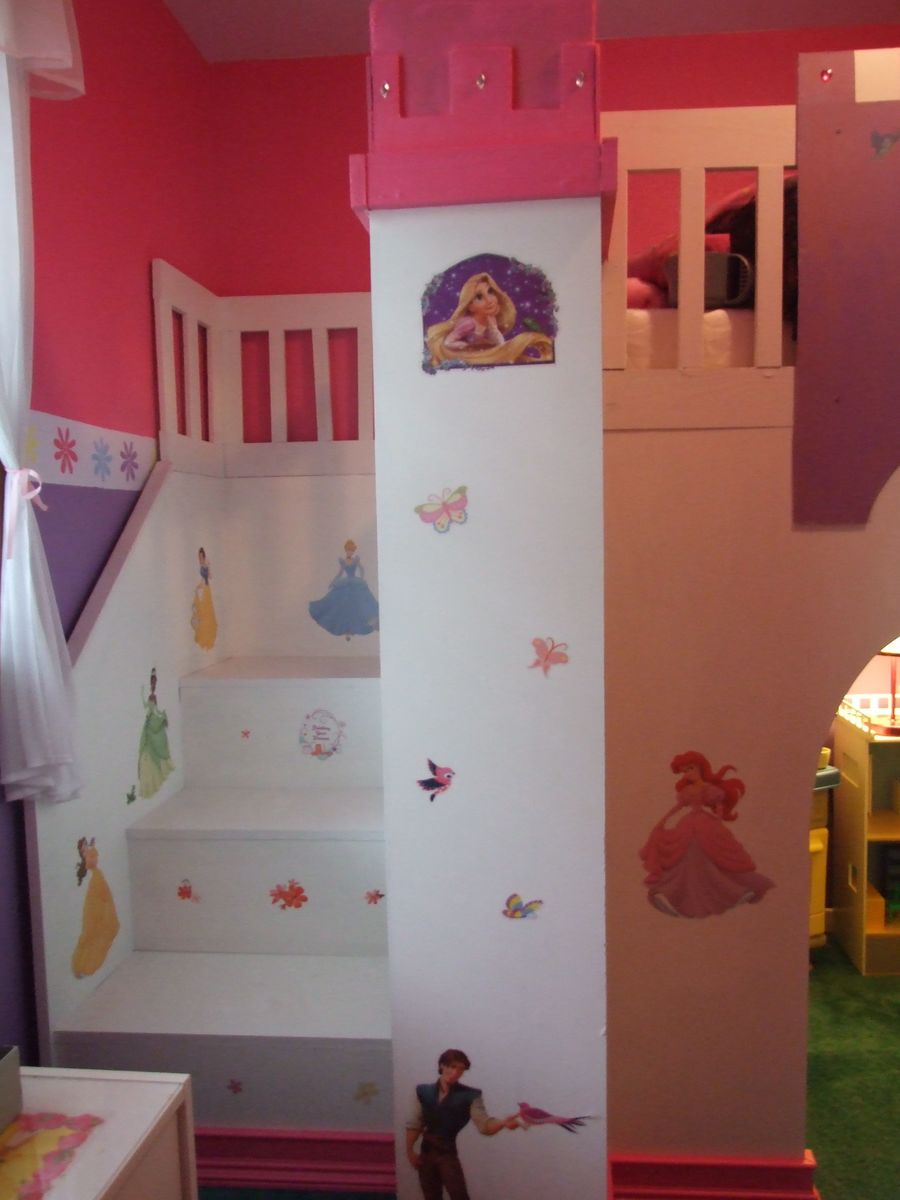 princess loft bed with slide rooms to go