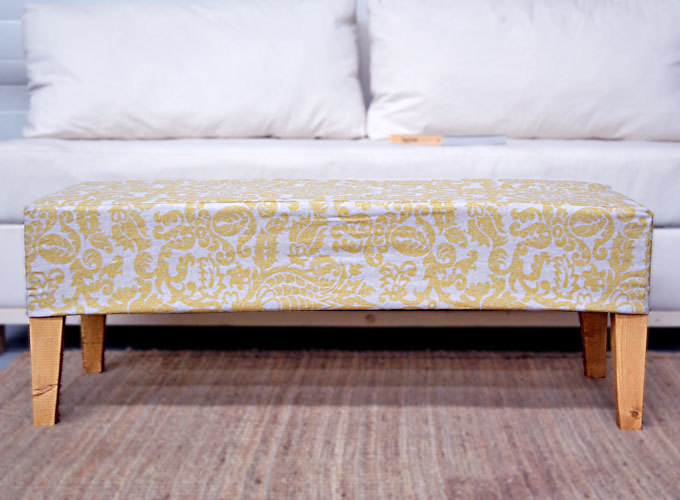 diy slipcovered bench