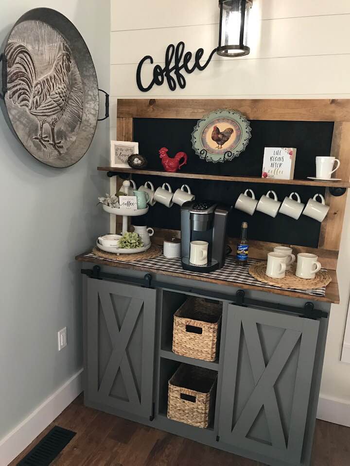 Coffee Bar barn door console | Ana White