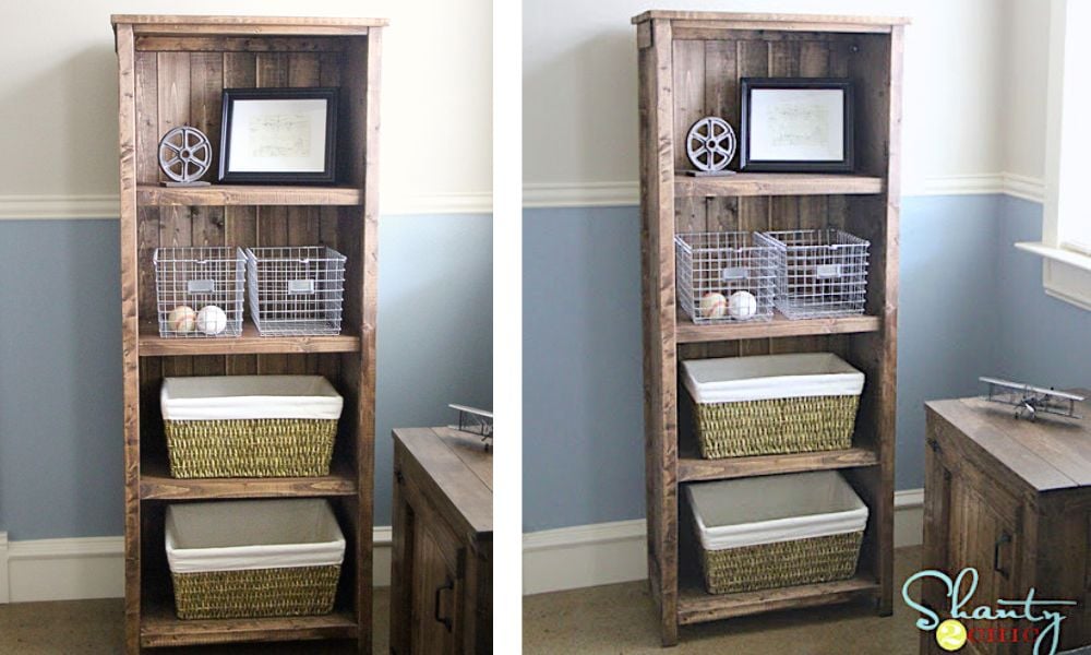 diy rustic wood bookshelf plans