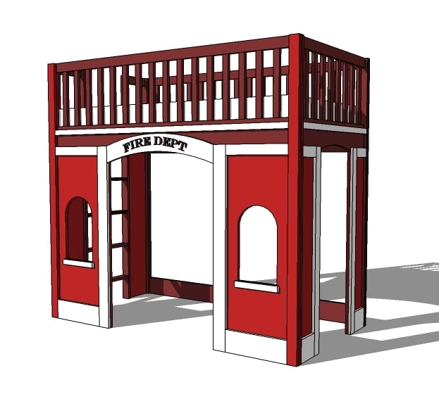 fireman playhouse bed