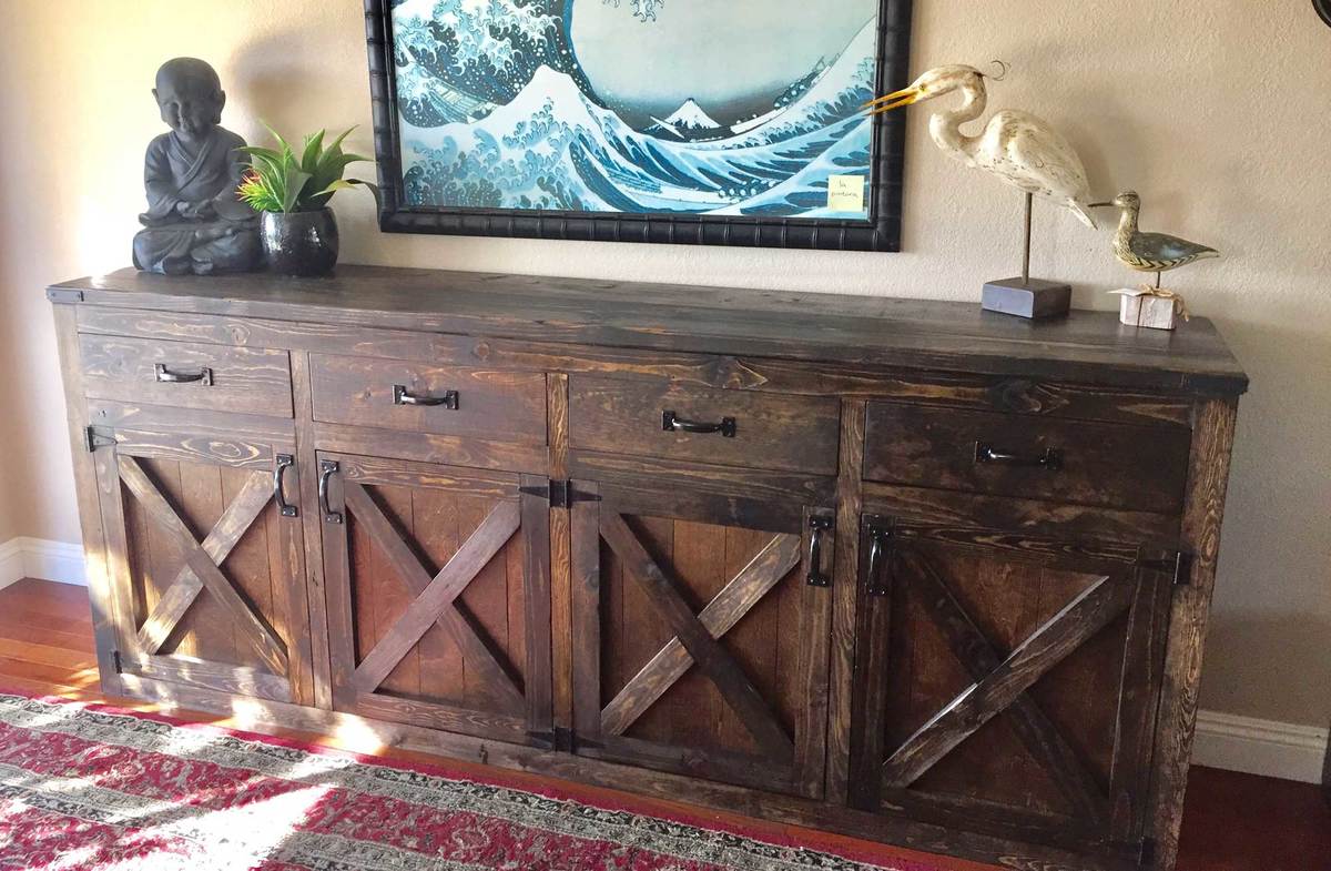 rustic dining room buffet table