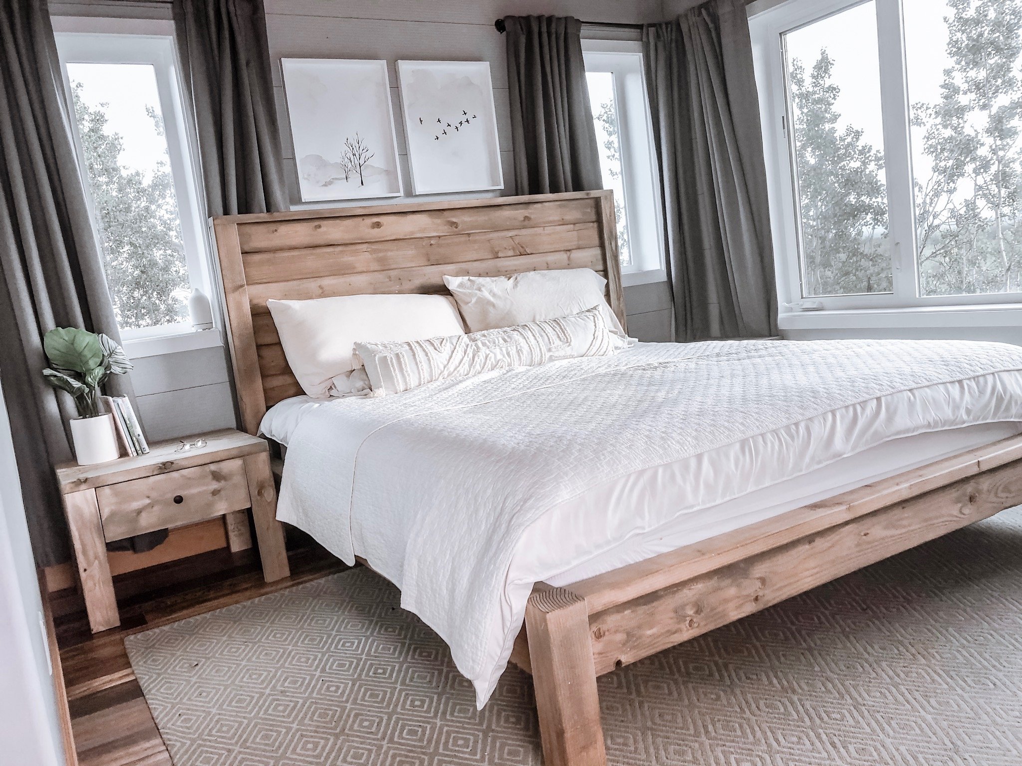 Modern Farmhouse Bed Frame Ana White, Rustic Queen Bed Frame Diy