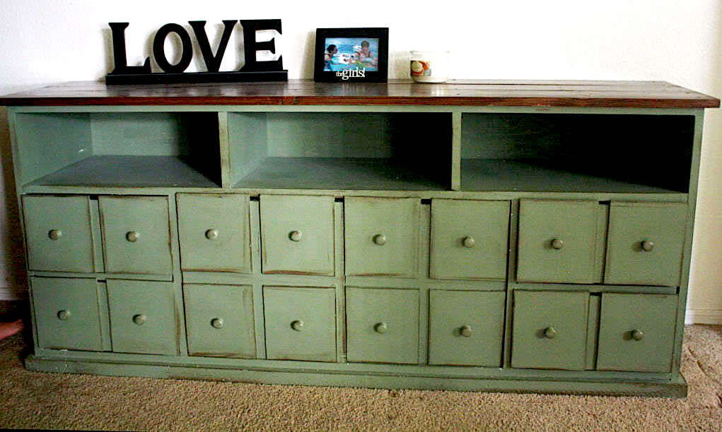 apothecary console table