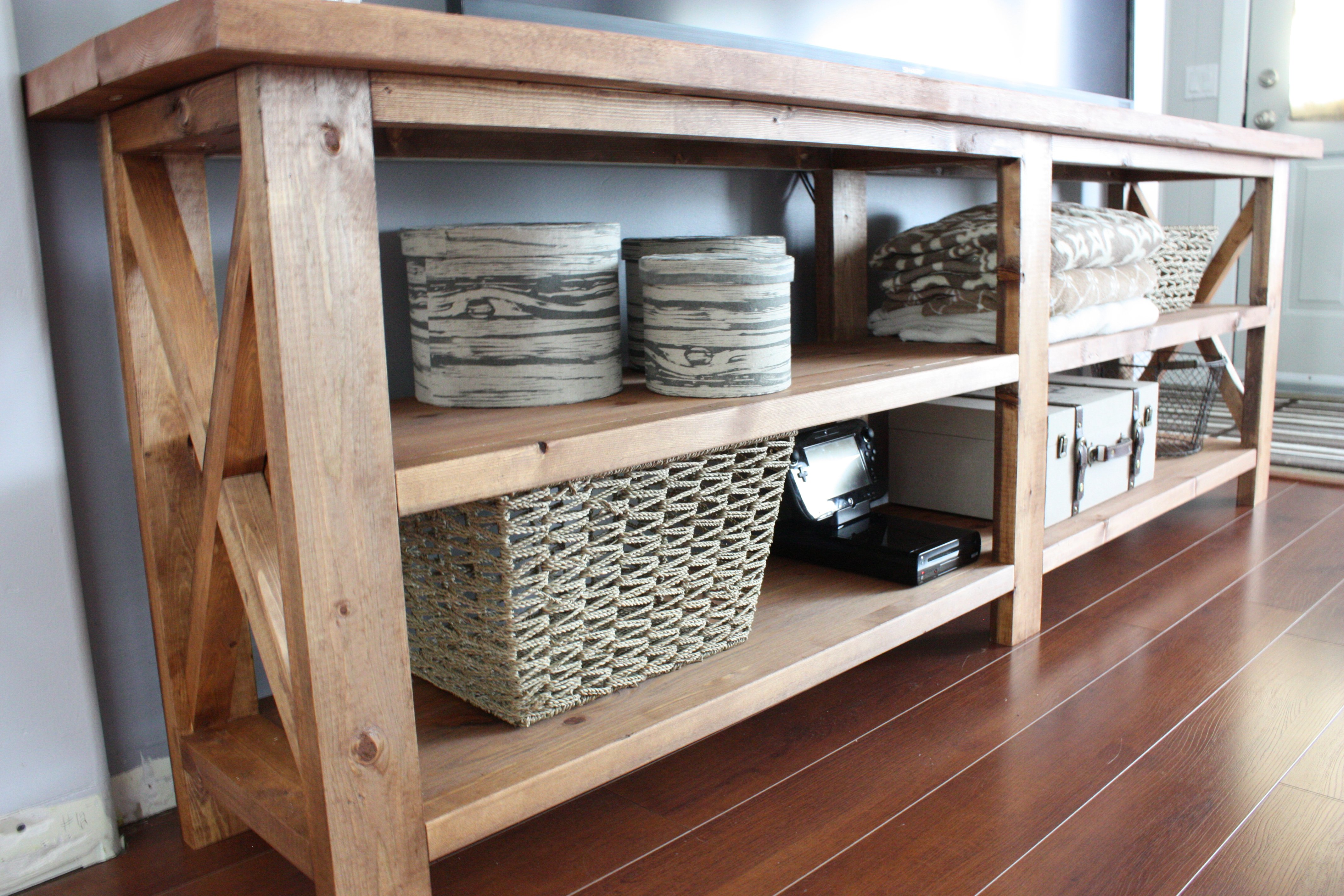 Rustic X Console Table | Ana White