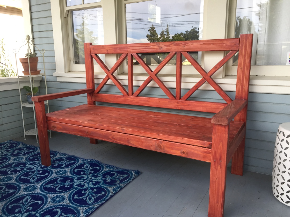 Ana White Large Porch Bench I Am A Homemaker Diy Bench Outdoor