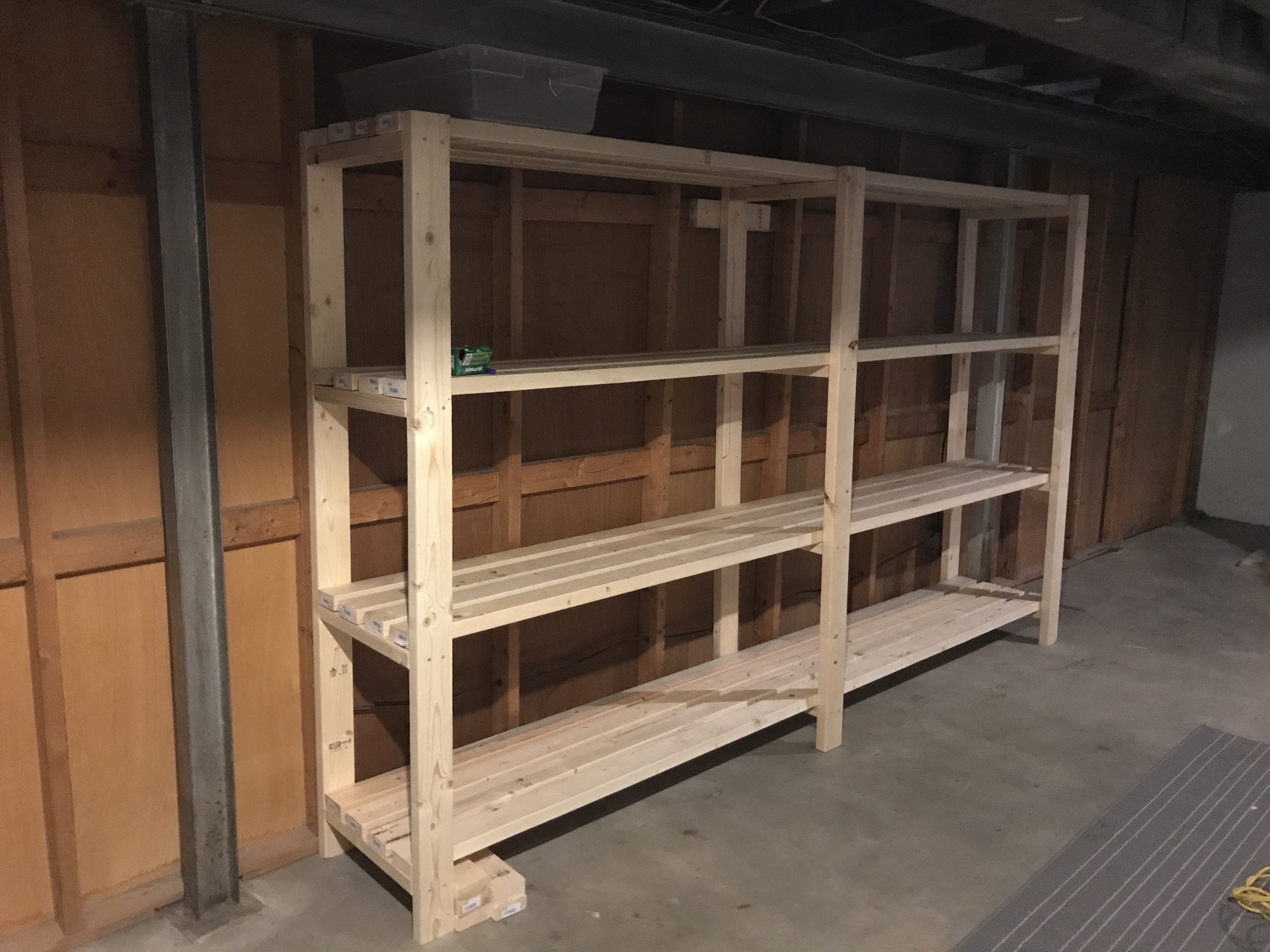 Quick Basement Shelves Ana White, How To Build Basement Shelves From 2 215 4 Serv
