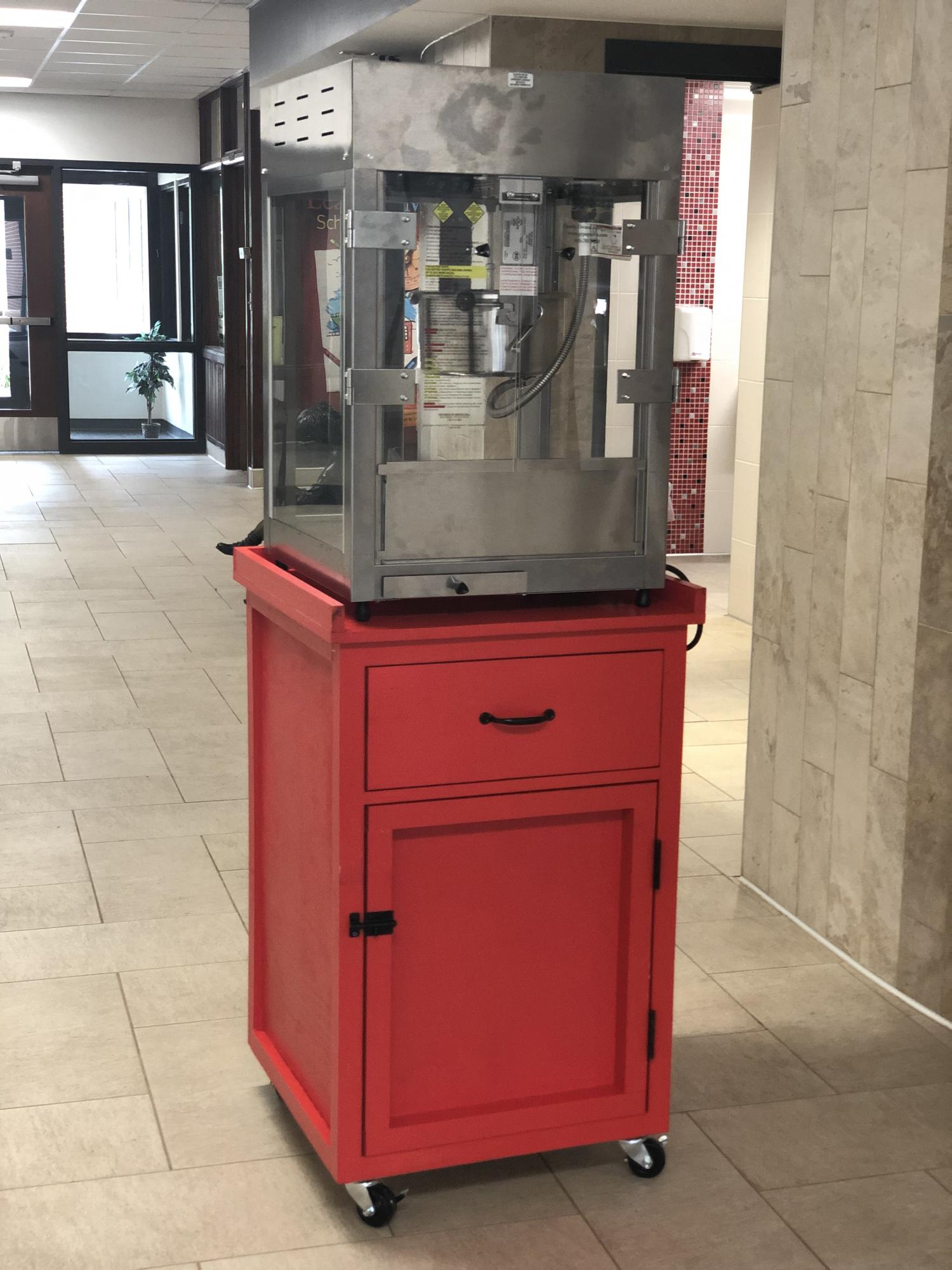 Popcorn Machine Stand and Storage on Wheels
