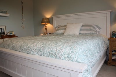 white farmhouse bed