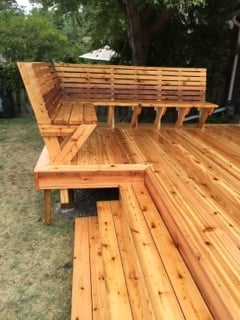 custom cedar bench for deck Ana White