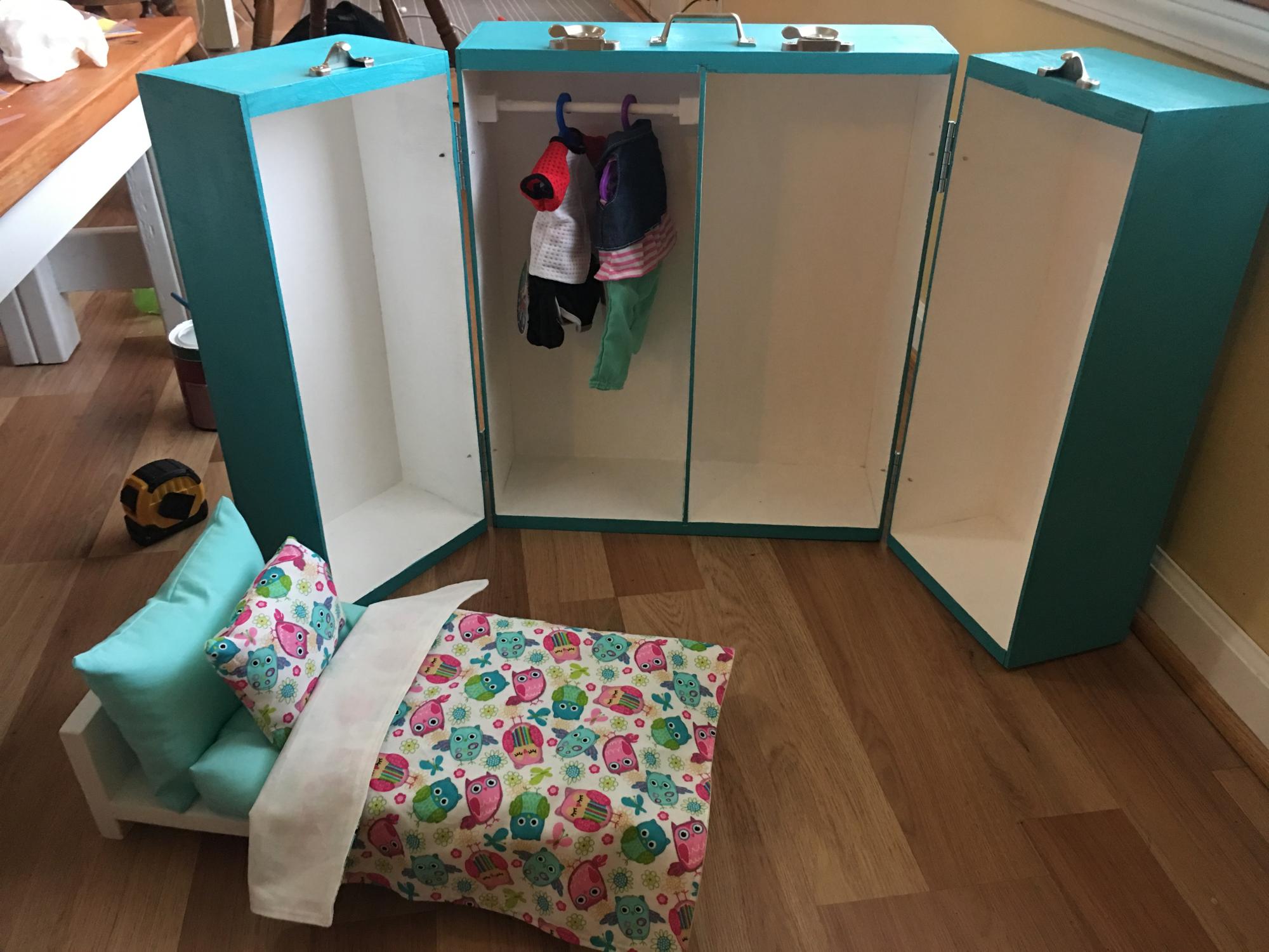 American Girl Doll Storage and Bed