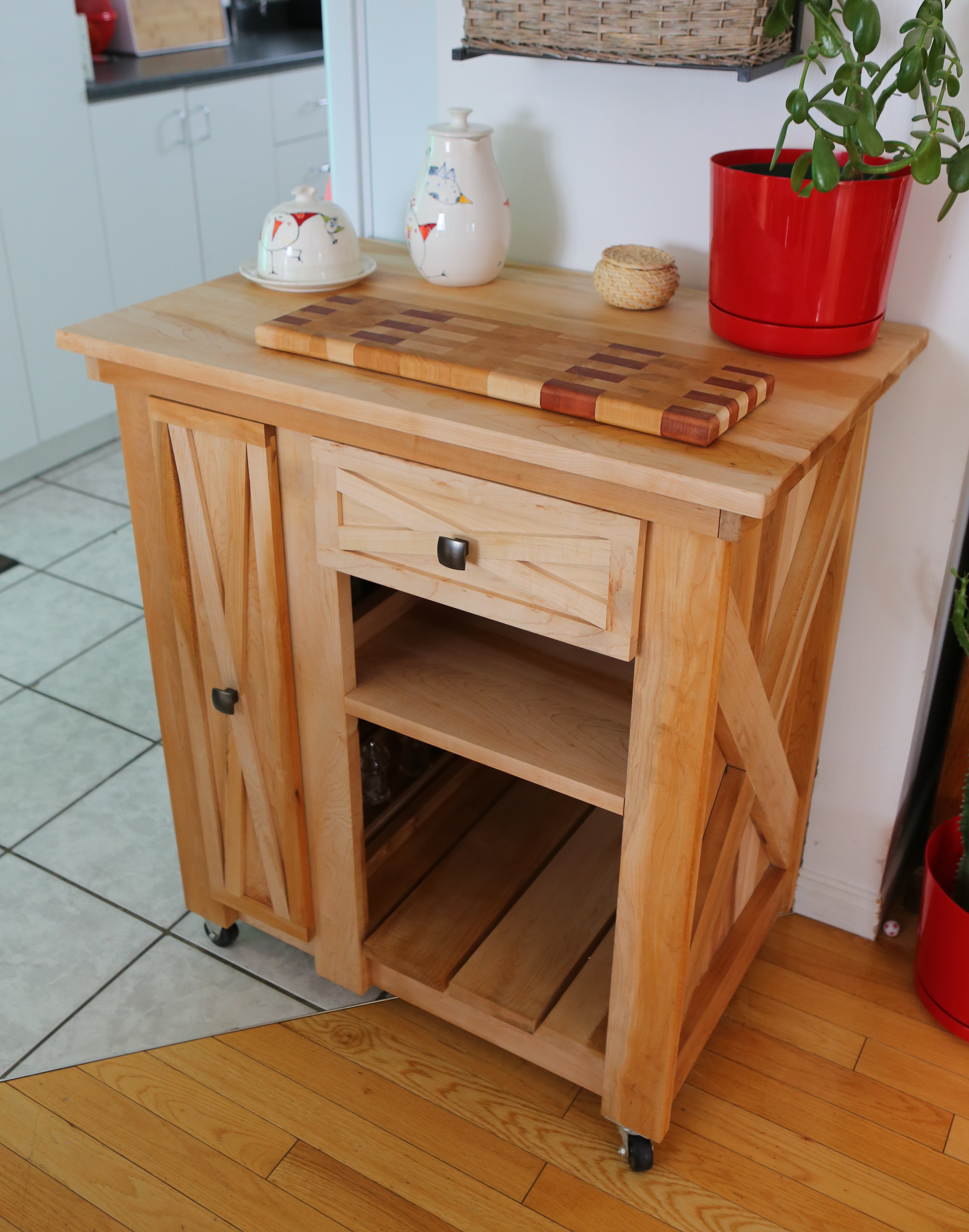 Modified Version Of The Rustic X Small Rolling Kitchen Island Ana White