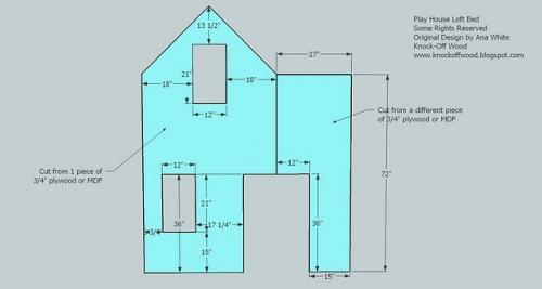 Full Height Playhouse Loft Bed