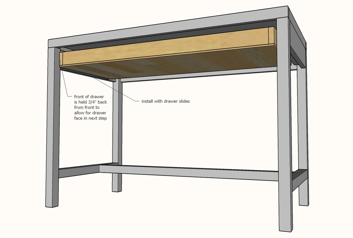 Simple Writing Desk With Drawer Ana White