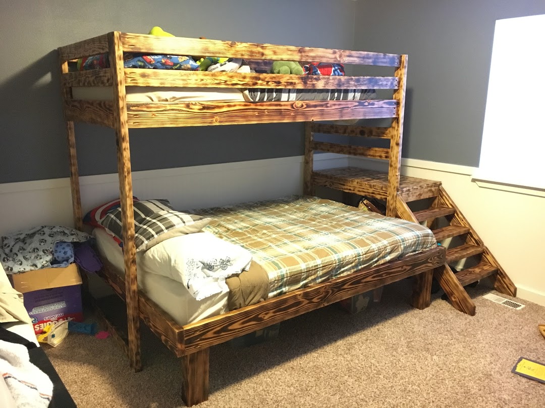 Twin Over Queen Loft Mod Ana White, How To Make A Full Over Queen Bunk Bed