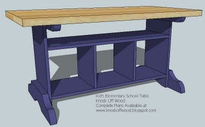 Kid S Elementary Trestle Storage Play Table Ana White