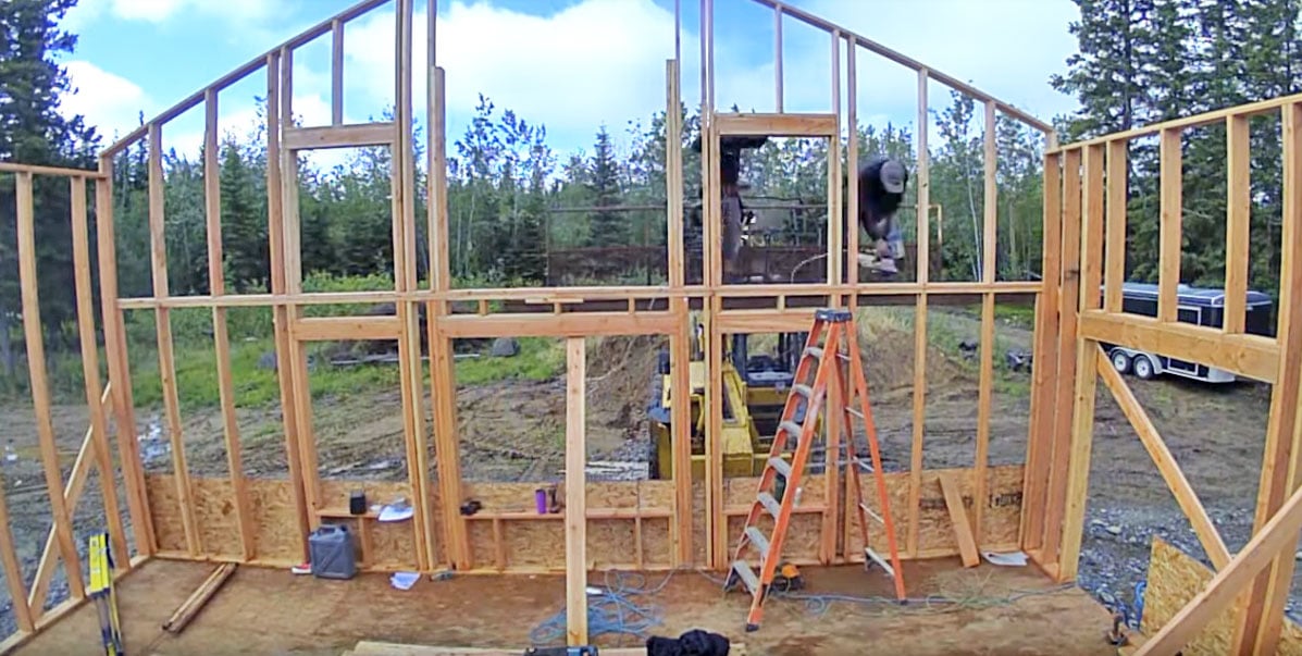 wall framing with big windows