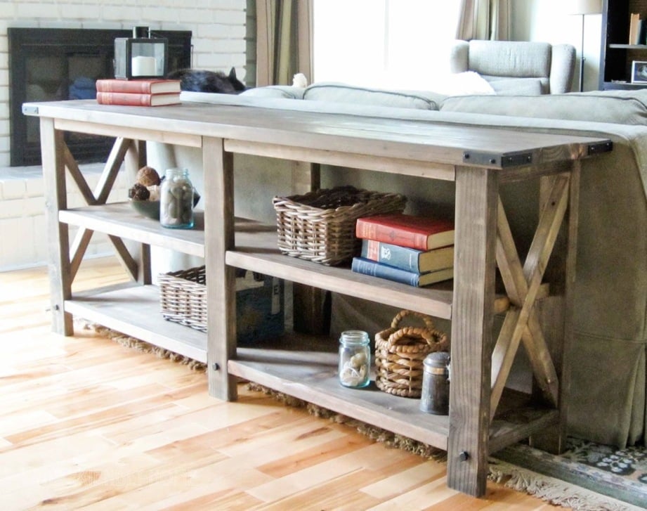 ana white rustic x console table