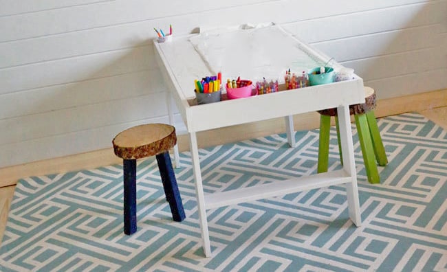 kids play table with storage
