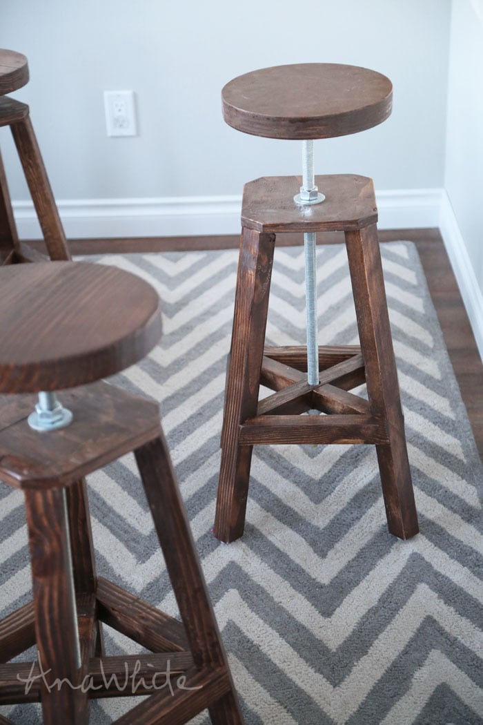 Industrial Adjustable Height Bolt Bar Stool