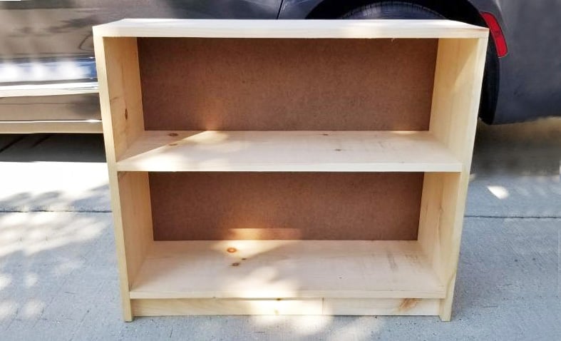 simple wooden bookshelf