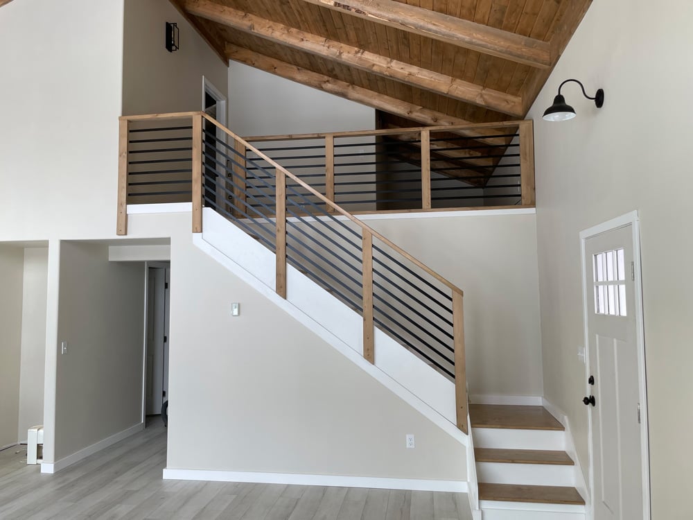 Modern Farmhouse Diy Staircase Railing, How To Build Wooden Stair Railing