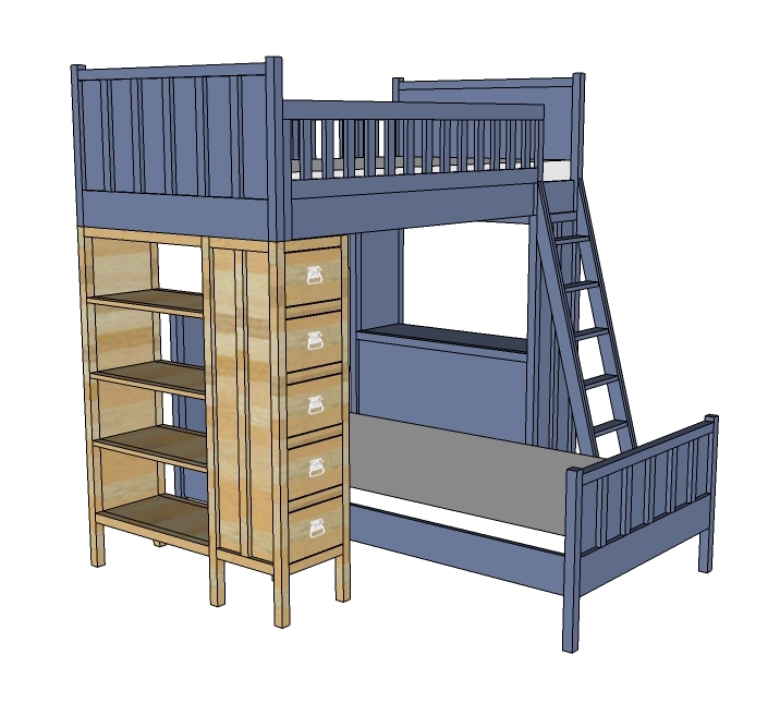 bunk bed with dresser