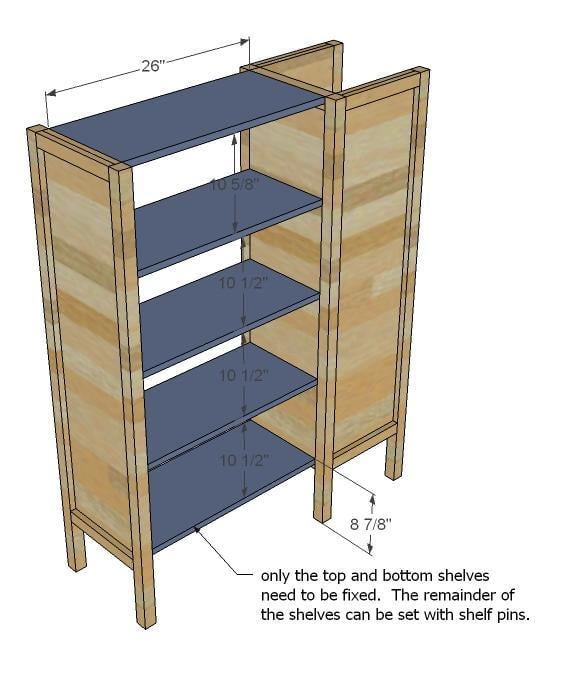 Dresser Bookshelf Support For Cabin Bunk System Ana White