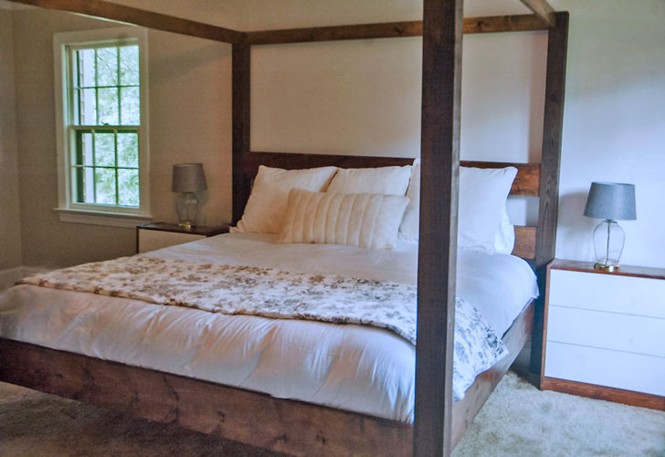 Minimalist Rustic Modern King Canopy Bed Ana White
