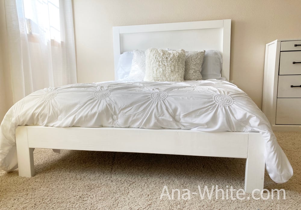 white bed frame