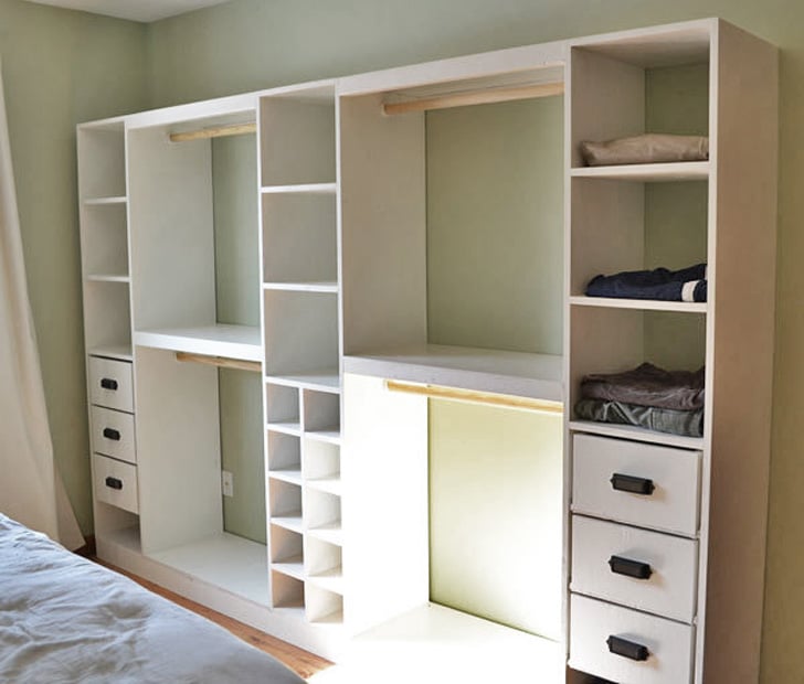 DIY Closet Organizer with Shelves and Drawers