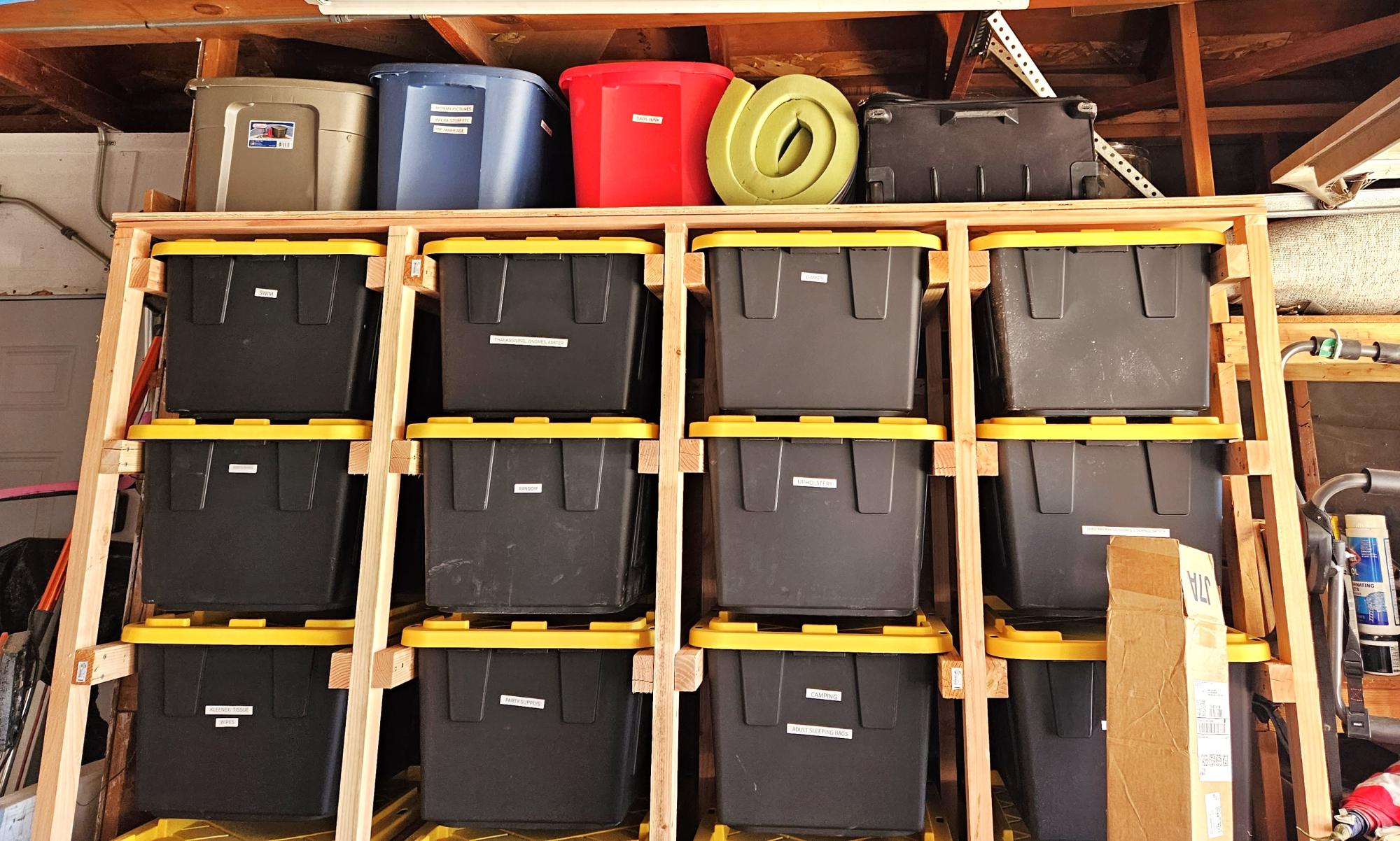 DIY Tote Rack Plans for the Member's Mark 27-gallon bins sold by