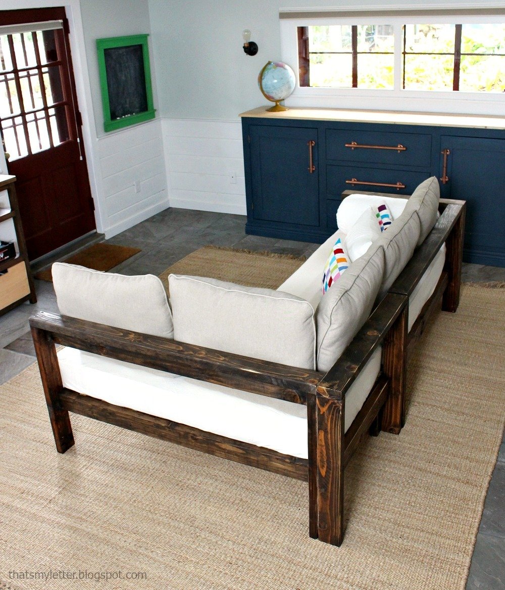 Kids Couch - 2x4 DIY Sectional with Crib Mattress Cushions